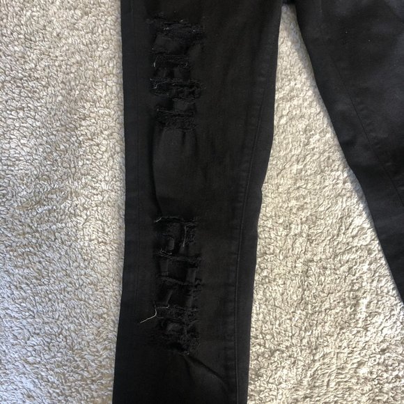 FRAME DENIM BLACK DISTRESSED SIZE 24 - Picture 4 of 6